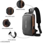 OTIPORTER Sling Bag Crossbody Shoulder Bag for Men Women Travel Business Bag Chest Crossbody bags with USB Charging Port Waterproof Small Backpack for Outdoor Hiking Running Sport
