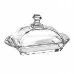 Glossy Glass Butter Dish With Lid and Handle Baron H10cm Housewarming Gift Idea